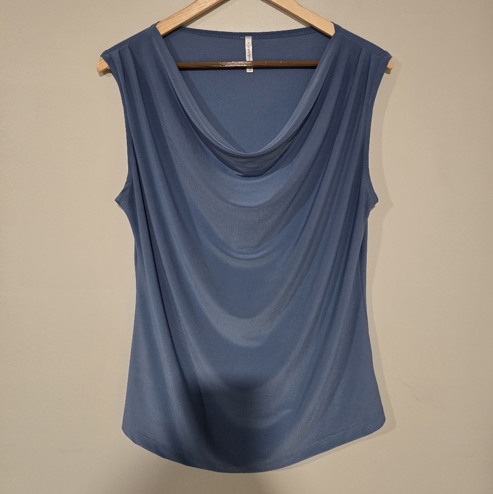 Elegant Blue Sleeveless Top